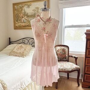 pink lace babydoll dress y2k escante size large pink lace babydoll